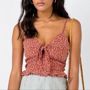 Princess Polly Red Dru Top - Size 2